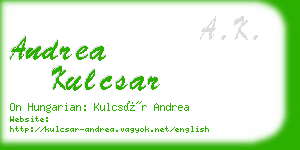 andrea kulcsar business card